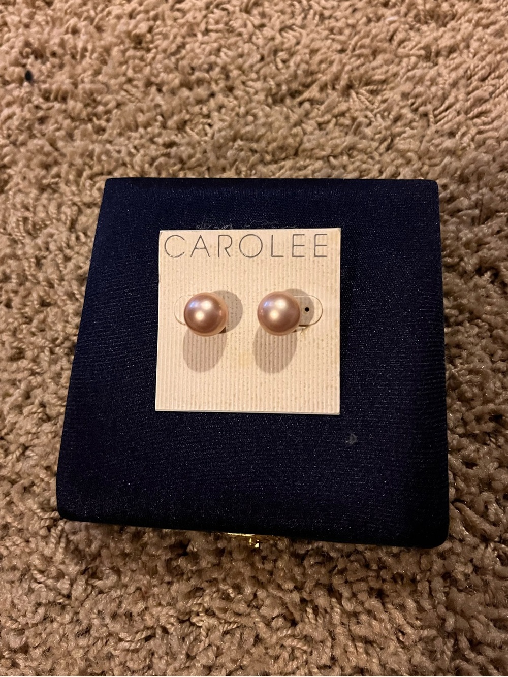 Carolee Pink Pearl Stud Earrings - Classic Pink Pearl Fashion Jewelry